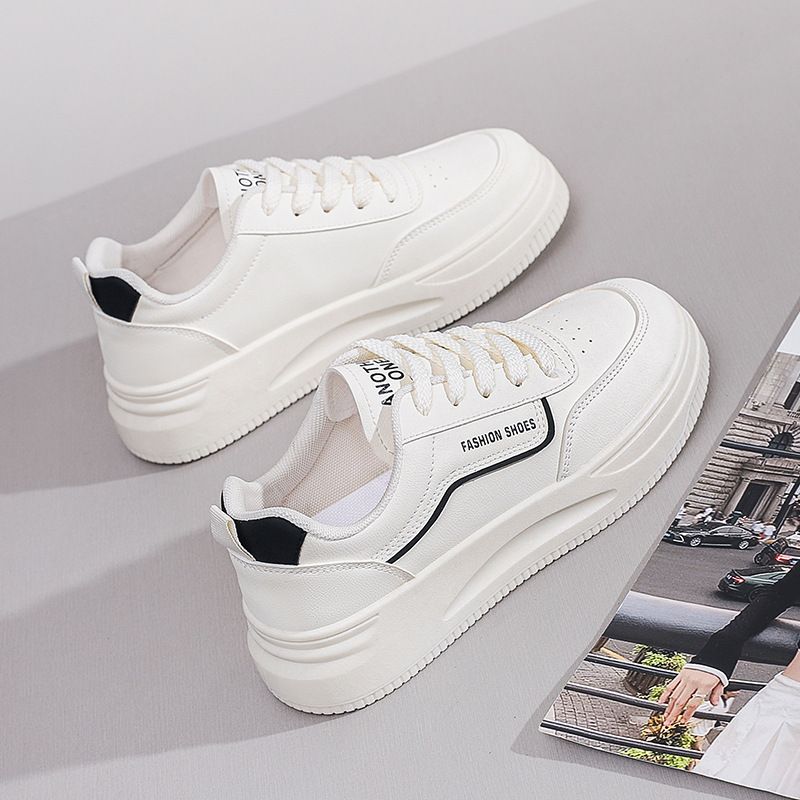 Women's White Sneakers, Autumn Breathable, Ins Korean Version, Versatile Student Sports Casual Shoes, Trendy Sneakers 86_vogvips.com