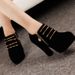 New European And American Style Chunky Short For Women, High Heel Ankle With Side Zipper, Martin Boots_vogvips.com