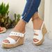 Women's Summer Thick Sole Platform Sandals Open Toe Roman Wedge Buckle Style Plus Size European And American Influenced_vogvips.com