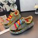 Women's Fashion Sneakers With Rhinestones, Glitter & Animal Print - Comfortable Low Heel Round Toe Casual Shoes For Spring, Summer & Fall_vogvips.com