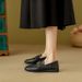 Flat-soled Small Shoes, Soft Leather Professional Loafers, Vintage British Style, Large Size Women's Shoes 35-42 D_vogvips.com