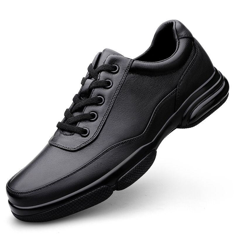 Casual Leather Shoes Men's Round Head Shallow Mouth Men's Soft Sole Round Head Sports Casual Shoes_vogvips.com