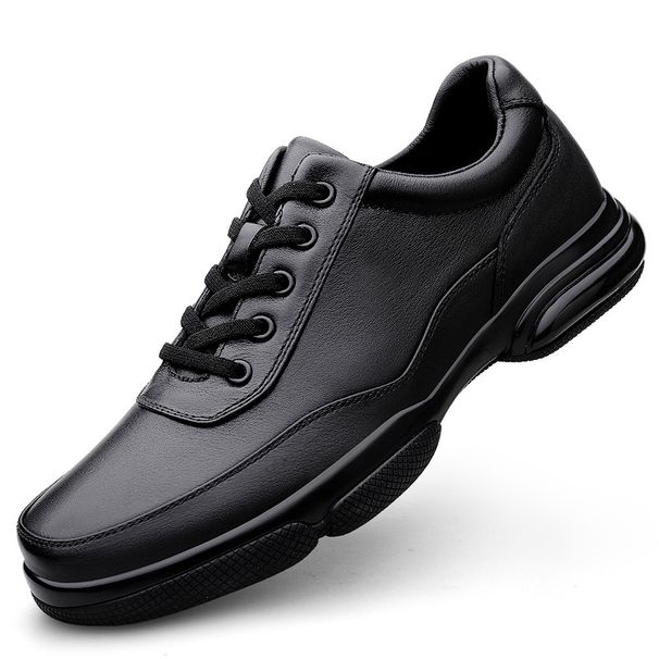 Casual Leather Shoes Men's Round Head Shallow Mouth Men's Soft Sole Round Head Sports Casual Shoes_vogvips.com