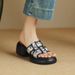Fashionable Thick-soled Embroidered Slippers, Retro Apricot And Black Open-toe Sandals, 2026 Soft Leather Platform_vogvips.com