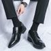 Men's Size 46 New Fashionable Men's Business Dress Korean Version Trendy Carved Leather Shoes_vogvips.com