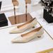 Sweet Women's Shoes Low Heel Shallow Mouth Pointed Flower Cloth Surface Spring And Autumn New Women's Single Shoes_vogvips.com