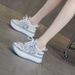 White Sneakers Height Increasing 2025 Casual Fashion Versatile Korean Style Thick Sole Breathable Mesh Dad Women's Shoes_vogvips.com