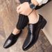 Brogue Carved Korean Style British Trendy Casual Business Formal Leather Men's Breathable Wedding Shoes Large Size_vogvips.com