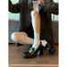 Lancui 2025 New Square Toe Chunky Slip-On Loafers High Heel Leather For Women British Style Shoes_vogvips.com