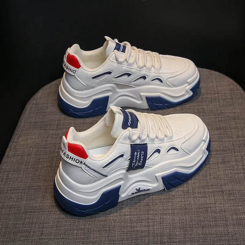 Women Korean Version Thick Sole Sports Casual Shoes Athleisure Free Shipping_vogvips.com