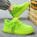 Men’s Shoes autumn new thick soled shoes men's Korean version all match height increase white shoes fluorescent green men's trendy shoes_vogvips.com