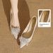 Cameido Champagne Glitter Pointed Toe Stiletto Heels For Women - 5CM Height, Rubber Sole, 0.5" Thin Heel_vogvips.com