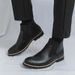 New Fashion Chelsea Boots Men's Pointy Toe Retro Boots British Men's Boots Leather Boots Leather Shoes_vogvips.com