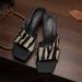 Summer Women's Fashion High Heel Slippers ZebrPatterned Hair Square Head Open Toe IndoorOutdoor Wearable SlipOn Shoes_vogvips.com