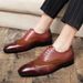 Men's plus Size Formal Leather Shoes Pointed Toe Oxford Retro Business Professional Fashion Patchwork Shoes_vogvips.com