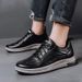 Euro Step 2025 Spring Brogue Leather Trendy British Style Casual Men's Large Size Work Shoes_vogvips.com