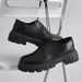 Cross Derby Men's Black Expert Spring And Autumn New Low-top Small Leather Shoes Live Youth Casual_vogvips.com
