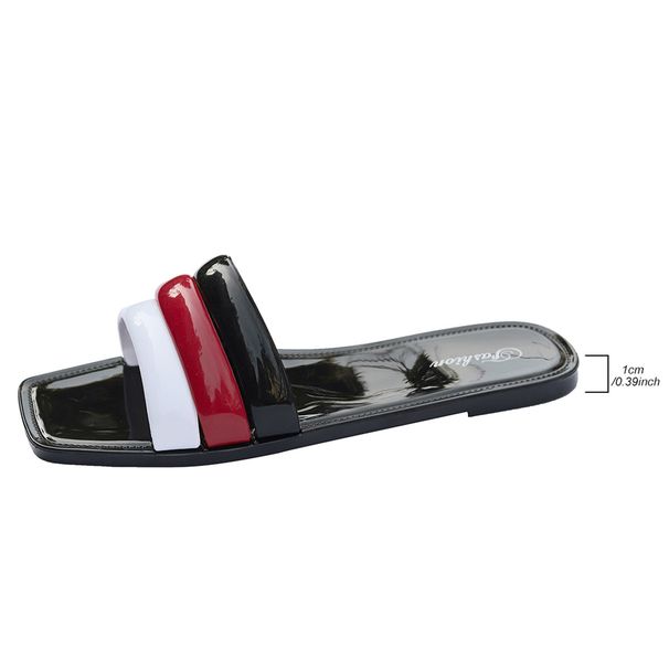 Women's Flat Sandals Square Toe Casual Slip-On Summer Plus Size New Style E Commerce_vogvips.com