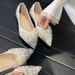 Women's Style Pointed Toe Flat Shoes Rhinestone Low Cut Black Soft Sole Plus Size Commuter Footwear Women's Ballet Flats_vogvips.com