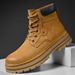 Men's Chunky Sole Martin Boots – Vintage British Style Work Boots With Genuine Pigskin Leather, High Top Winter Boots For Casual Wear_vogvips.com
