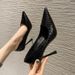 8CM Black Sexy Elegant European And American Style Small 31 32 33 High Heels, Stiletto Heel, Versatile Pointed Toe,_vogvips.com