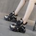 2026 New Fall Women's Chunky Dad Sneakers, 8cm Hidden Wedge Platform, Lace-Up Casual Fashion Shoes, Trendy Celebrity Style_vogvips.com