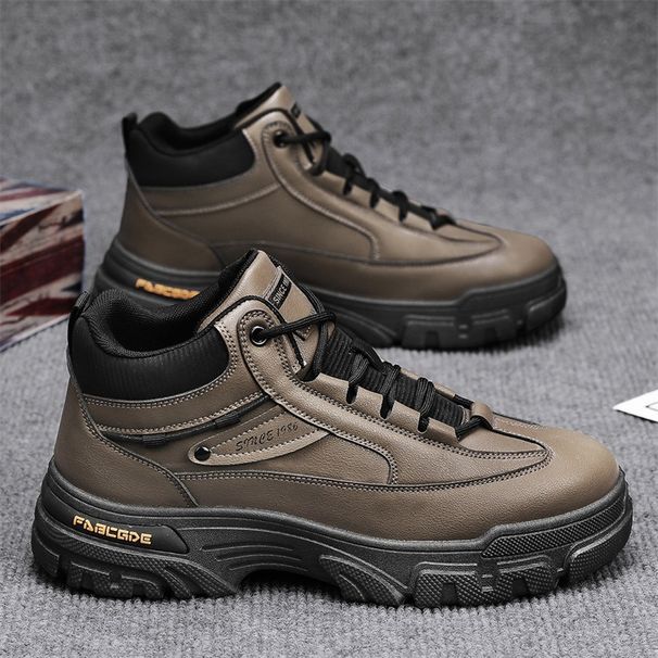 European Warm Series Autumn New High-top Leather Outdoor Sports Martin Boots Fashion Height-increasing Lace-up Travel Casual Men's Shoes_vogvips.com