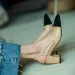 Summer Fashion Color Blocked Flat Bottom Coarse Heel Women's Sandals New Small Fragrant Style Shallow Mouth Low Tailored_vogvips.com