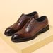 Men's business dress leather shoes Leather alligator print groom wedding shoes men's shoes_vogvips.com