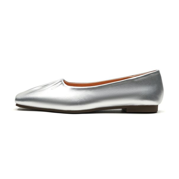 Square Head Single Shoes Women's Flat French Shallow Mouth One Pedal Doudou Shoes Gentle Soft Sole Ladyshoes_vogvips.com