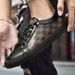 Men's Shoes Board Shoes Flat Bottom Low Top Plaid Leather Cowhide Surface Sports And Leisure Shoes Board Shoes_vogvips.com