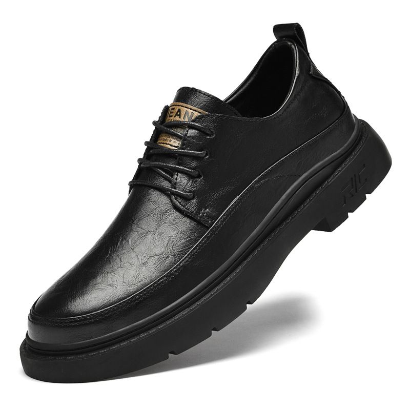 Large Size Leather Shoes Men's Velvet Thermal Tooling Locomotive Boots Short Boots Casual Martin Boots_vogvips.com