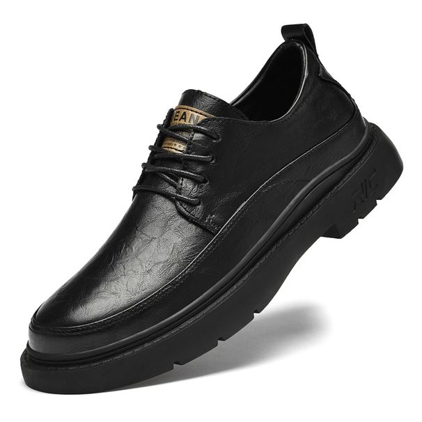 Large Size Leather Shoes Men's Velvet Thermal Tooling Locomotive Boots Short Boots Casual Martin Boots_vogvips.com
