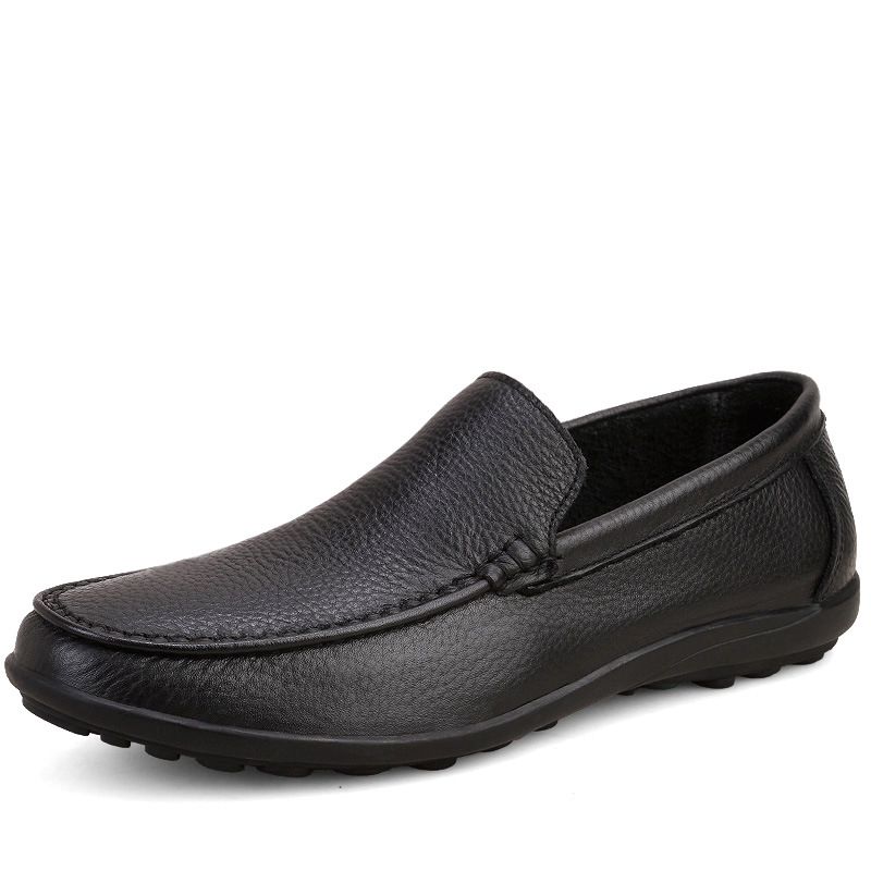Men's Round Head Shoes Sleeve Casual Men's Casual Leather Shoes Loafer Men's Shoes Dad_vogvips.com