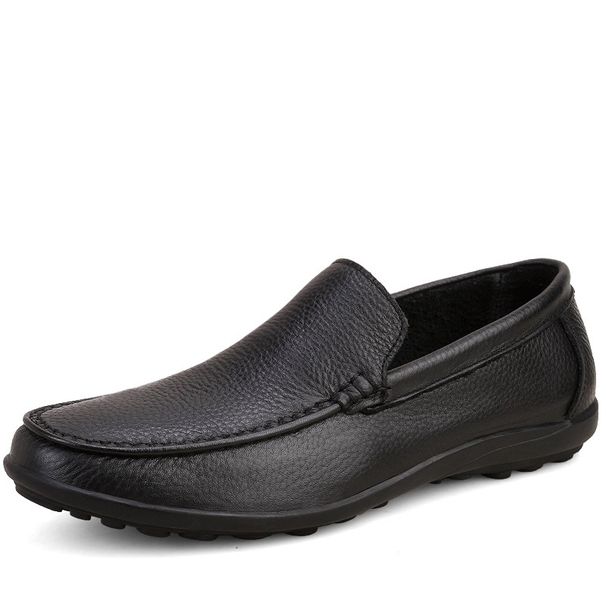 Men's Round Head Shoes Sleeve Casual Men's Casual Leather Shoes Loafer Men's Shoes Dad_vogvips.com