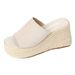 Women's New Summer Style Straw-woven Wedge Sandals, Versatile For Outdoor Wear, Thick-soled High-heeled Open-toe_vogvips.com