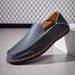 Men's Large-Size Leather Shoes, Soft-Soled, Breathable Driving Shoes, Top-Layer Cowhide Casual Slip-On Loafers_vogvips.com