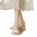 MTX French Style High Heels New High-end Fairy Pearl Bow Fashion One-strap Summer Dress Sandals For Women_vogvips.com