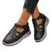 2026 Summer New European And American Style Thick-Soled Women's With Hollow Design, Breathable, Velcro Closure,_vogvips.com
