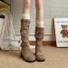 Vintage Slouch Western Cowboy Autumn Winter High Internet Celebrity Small Stature Long Boots 251126_vogvips.com