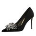 3739-H62 Sparkling Color Double Layer Bow Decoration Xishi Velvet Ultra High Heels Shallow Mouth Women's Shoes_vogvips.com