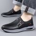 Men's 2025 Spring New Casual Slip-On Non-Slip Driving Versatile Leather Shoes For Middle-Aged Dads Wholesale_vogvips.com