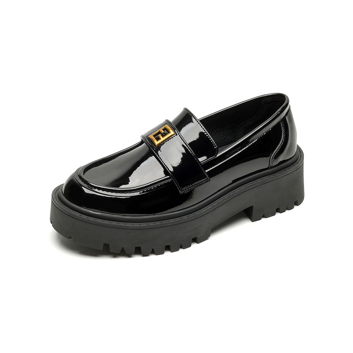 Platform Loafers Women's Retro New Single Shoes Women's British Style Small Leather Shoes_vogvips.com