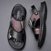 First Layer Cowhide Beach Shoes Soft Sole Latex Cushion Men's Summer New Two-Way Slippers Outdoor Sandals_vogvips.com