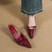 French Retro Pointed Toe Mary Jane Pumps - Elegant Black Closed-Toe Heels For Women Vintage Chunky Low Block Heel Dress Shoes_vogvips.com