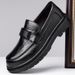 Men's New Business Casual Slip-On Fashion Trend British Style Thick Sole Leather Shoes For Men_vogvips.com
