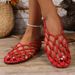Women's Hand Woven Flat Bottomed Ballet Shoes Genuine Leather Mary Jane Shoes Sheepskin Version_vogvips.com