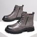 European Warm Series Martin High Autumn New Fleece Lined Warm Business Casual Height Increasing Mid Top Leather Shoes Men's Work Boots_vogvips.com