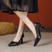 Soft-soled, Comfortable Black Professional High-heeled Women, New Style With Chunky Heel, Soft Leather, Suitable_vogvips.com