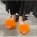 European And American Women's Furry Slippers, 2023 Summer New Model, Large Size, Outdoor Wear, One-strap Beach Sandals,_vogvips.com